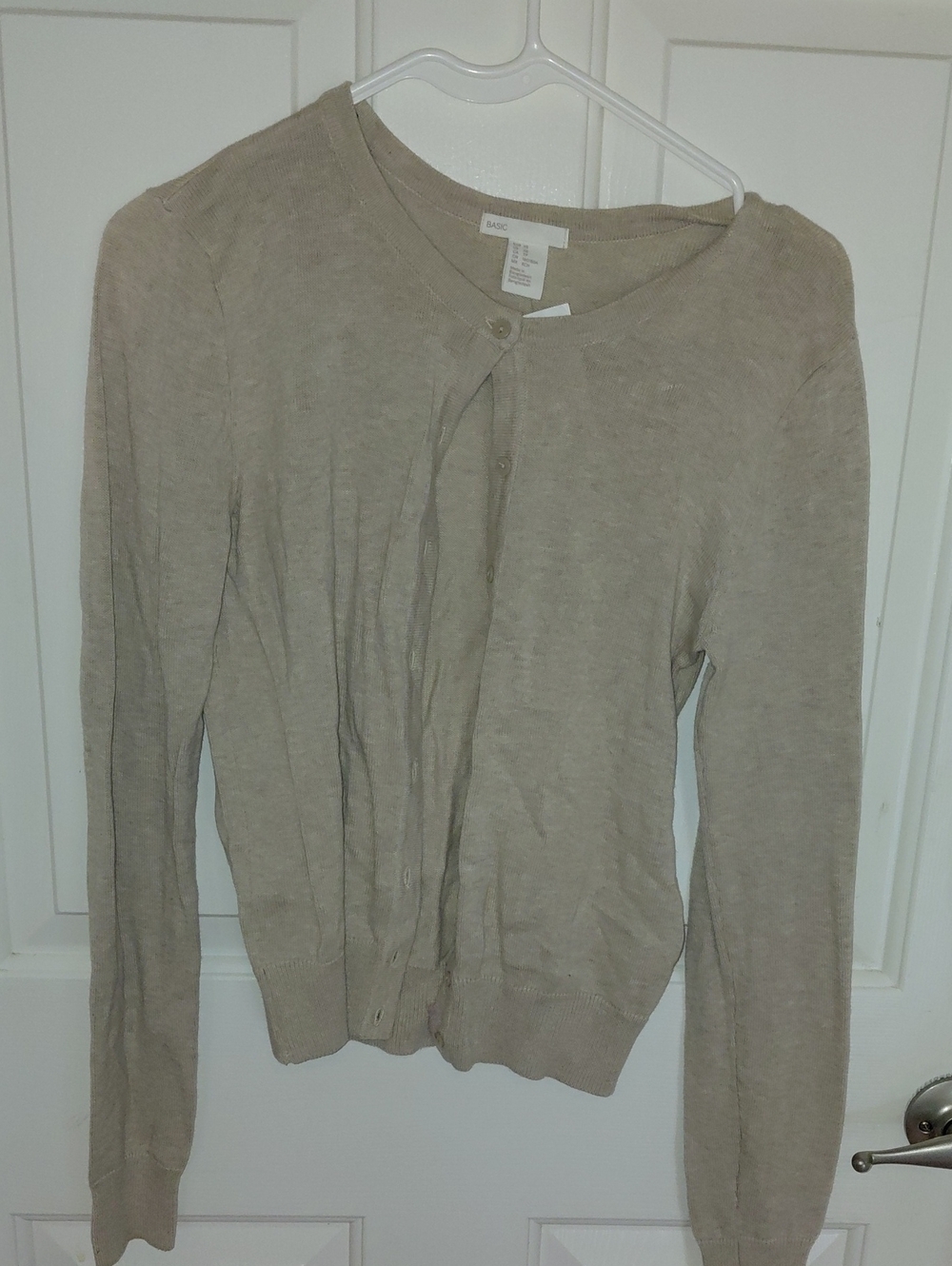 Light Taupe Knit Cardigan Sweater - Neutral Women Tops